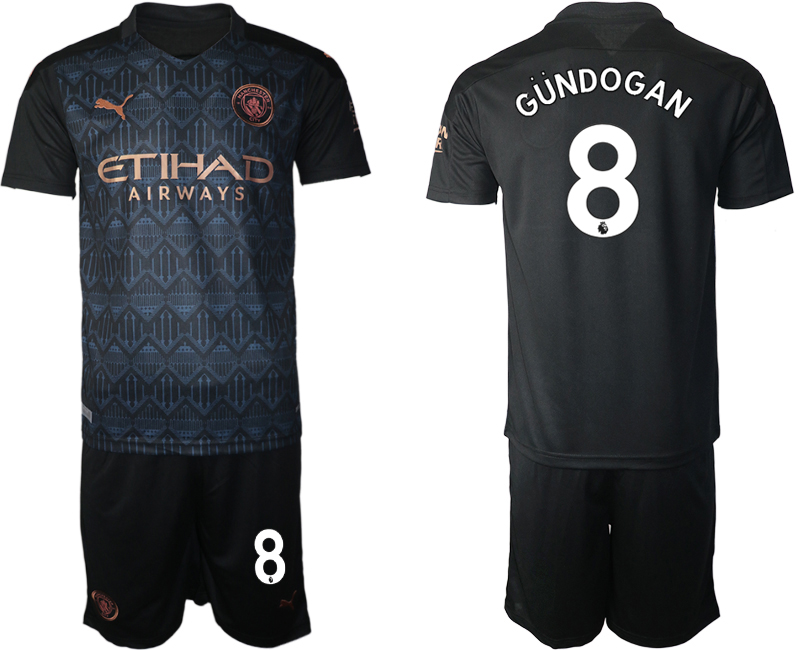 Men 2020-2021 club Manchester City away #8 black Soccer Jerseys->manchester city jersey->Soccer Club Jersey